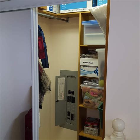 apartment closet electric box|electrical panel in closet regulations.